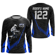 Load image into Gallery viewer, Personalized ATV Motocross Jersey For Adult &amp; Kids UPF30+ Blue Quad Bike Shirt Off-Road ATV MX Racing NHN013