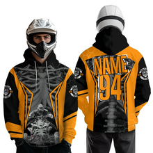 Load image into Gallery viewer, Personalized Orange Atv Racing Hoodie Custom Name &amp; Number Quad Bike Rider Motocross Shirt For Men Women  NHN002
