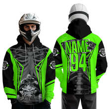 Load image into Gallery viewer, Personalized Green Atv Racing Hoodie Custom Name &amp; Number Quad Bike Rider Motocross Shirt For Men Women  NHN002