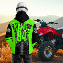 Load image into Gallery viewer, Personalized Green Atv Racing Hoodie Custom Name &amp; Number Quad Bike Rider Motocross Shirt For Men Women  NHN002