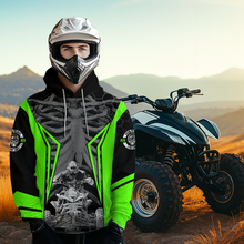 Load image into Gallery viewer, Personalized Green Atv Racing Hoodie Custom Name &amp; Number Quad Bike Rider Motocross Shirt For Men Women  NHN002