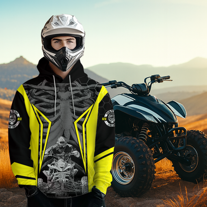 Personalized Yellow Atv Motocross Hoodie Custom Name & Number Quad Bike Rider Racing Shirt For Men Women  NHN002