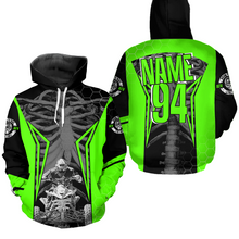 Load image into Gallery viewer, Personalized Green Atv Racing Hoodie Custom Name &amp; Number Quad Bike Rider Motocross Shirt For Men Women  NHN002