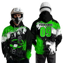 Load image into Gallery viewer, Green ATV Motocross Hoodie Personalized Upf30+ Adult&amp;Kid Quad Bike Shirt Atv Mx Off-Road Extreme NHN003