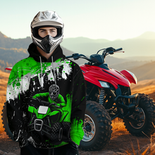 Load image into Gallery viewer, Green ATV Motocross Hoodie Personalized Upf30+ Adult&amp;Kid Quad Bike Shirt Atv Mx Off-Road Extreme NHN003
