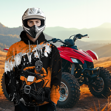 Load image into Gallery viewer, Orange ATV Motocross Hoodie Personalized Upf30+ Adult&amp;Kid Quad Bike Shirt Atv Mx Off-Road Extreme NHN003