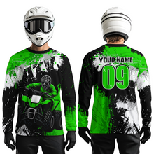 Load image into Gallery viewer, Green ATV Motocross Jersey Personalized UPF30+ Adult&amp;Kid Quad Bike Shirt Atv Mx Off-Road Dirt Bike NHN003