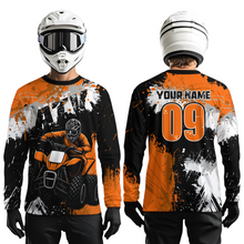Load image into Gallery viewer, Orange ATV Motocross Jersey Personalized UPF30+ Adult&amp;Kid Quad Bike Shirt Atv Mx Off-Road Dirt Bike NHN003