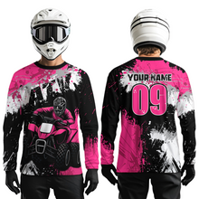 Load image into Gallery viewer, Pink ATV Motocross Jersey Personalized UPF30+ Adult&amp;Kid Quad Bike Shirt Atv Mx Off-Road Dirt Bike NHN003