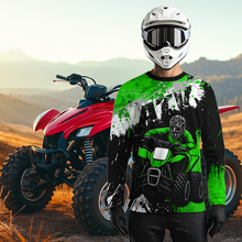 Load image into Gallery viewer, Green ATV Motocross Jersey Personalized UPF30+ Adult&amp;Kid Quad Bike Shirt Atv Mx Off-Road Dirt Bike NHN003