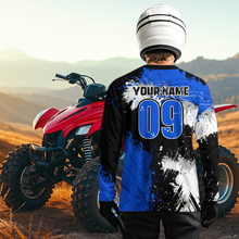 Load image into Gallery viewer, Blue ATV Motocross Jersey Personalized UPF30+ Adult&amp;Kid Quad Bike Shirt Atv Mx Off-Road Dirt Bike NHN003