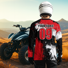 Load image into Gallery viewer, Red ATV Motocross Jersey Personalized UPF30+ Adult&amp;Kid Quad Bike Shirt Atv Mx Off-Road Dirt Bike NHN003
