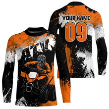 Load image into Gallery viewer, Orange ATV Motocross Jersey Personalized UPF30+ Adult&amp;Kid Quad Bike Shirt Atv Mx Off-Road Dirt Bike NHN003