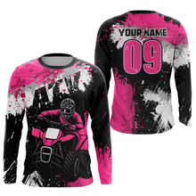Load image into Gallery viewer, Pink ATV Motocross Jersey Personalized UPF30+ Adult&amp;Kid Quad Bike Shirt Atv Mx Off-Road Dirt Bike NHN003