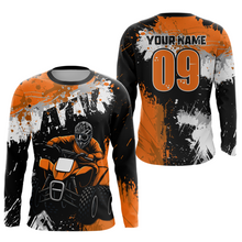 Load image into Gallery viewer, Orange ATV Motocross Jersey Personalized UPF30+ Adult&amp;Kid Quad Bike Shirt Atv Mx Off-Road Dirt Bike NHN003