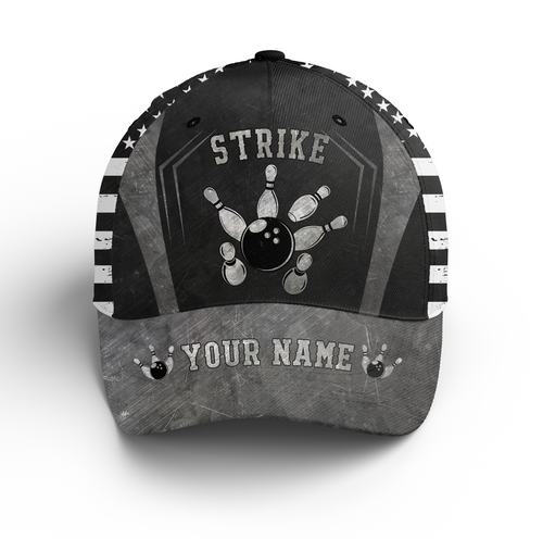 Patriotic Bowling Hat Personalized Strike Bowling Cap for Team Gift For Bowlers BDT429