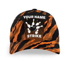 Load image into Gallery viewer, Personalized Camo Bowling Hat Custom Name Bowling Cap Strike Gift for Bowlers BDT434