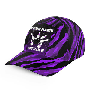 Personalized Camo Bowling Hat Custom Name Bowling Cap Strike Gift for Bowlers BDT434