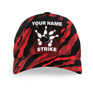 Personalized Camo Bowling Hat Custom Name Bowling Cap Strike Gift for Bowlers BDT434