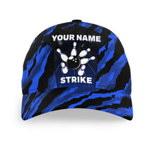 Load image into Gallery viewer, Personalized Camo Bowling Hat Custom Name Bowling Cap Strike Gift for Bowlers BDT434