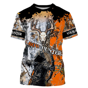 Archery Bow Hunting Deer Skull Grim Reaper Camouflage Customized Name Shirt TTN14