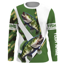 Load image into Gallery viewer, Bass Fishing camo Custom Long Sleeve performance Fishing Shirts, Personalized Bass Fishing jerseys TTN56