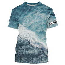 Load image into Gallery viewer, Custom Saltwater Fishing UV Protection Long sleeves, Sea Wave Camo Fishing Shirts TTN129