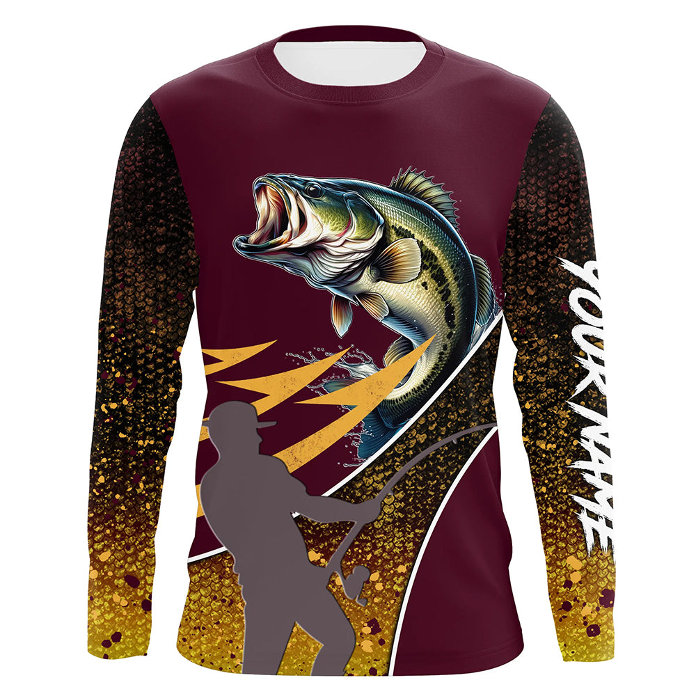 Bass Fishing Hook Jerseys Fisherman Performance Custom Name Fishing UV Shirts TTN04