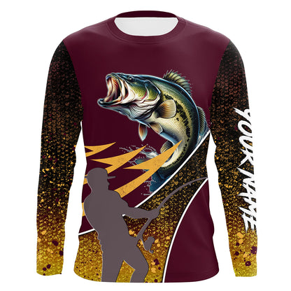 Bass Fishing Hook Jerseys Fisherman Performance Custom Name Fishing UV Shirts TTN04
