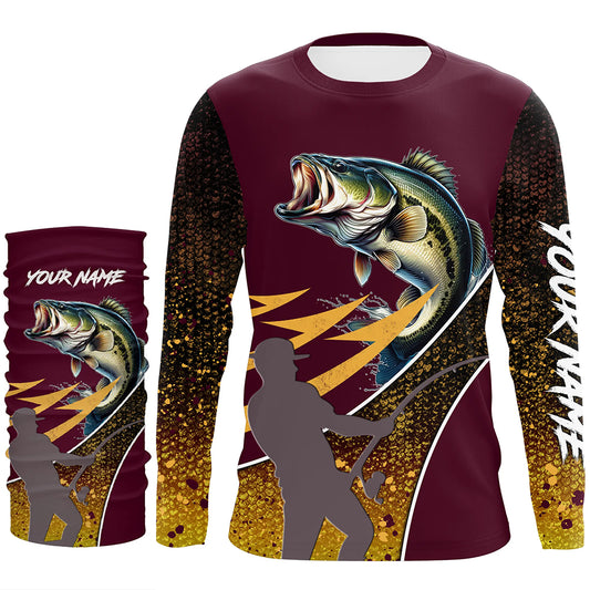 Bass Fishing Hook Jerseys Fisherman Performance Custom Name Fishing UV Shirts TTN04