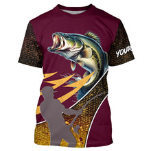 Load image into Gallery viewer, Bass Fishing Hook Jerseys Fisherman Performance Custom Name Fishing UV Shirts TTN04