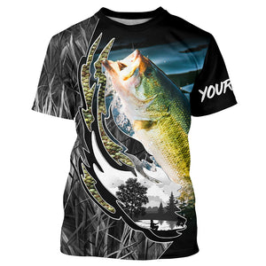 Largemouth Bass fishing Customize Name Personalized Bass Camo Shirts UV Protection TTN07