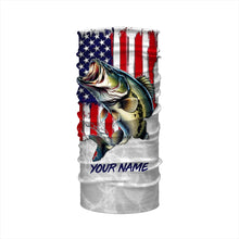 Load image into Gallery viewer, Bass Fishing American Flag Custom UV Protection Shirts, Bass Fishing Jerseys, Gift For Fisherman TTN124
