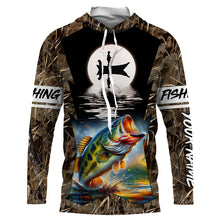 Load image into Gallery viewer, Bass Fishing Fisherman in boat Custom Name 3D Tournament Fishing Shirts UV Protection TTN87