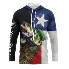 Load image into Gallery viewer, Bass Fishing Texas Flag Custom Name UV Protection Shirts - Personalized Fishing jerseys Gifts TTN24