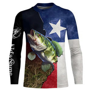 Bass Fishing Texas Flag Custom Name UV Protection Shirts - Personalized Fishing jerseys Gifts TTN24