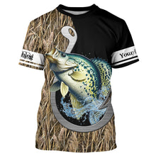 Load image into Gallery viewer, Crappie Fishing Jerseys Fish Hook Camo UV Customize Name Long Sleeve Shirts TTN41