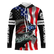 Load image into Gallery viewer, Crappie fishing American flag Custom UV protection performance long sleeve fishing jerseys TTV141