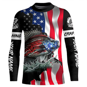 Crappie fishing American flag Custom UV protection performance long sleeve fishing jerseys TTV141