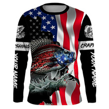 Load image into Gallery viewer, Crappie fishing American flag Custom UV protection performance long sleeve fishing jerseys TTV141