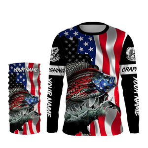 Crappie fishing American flag Custom UV protection performance long sleeve fishing jerseys TTV141