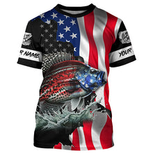 Load image into Gallery viewer, Crappie fishing American flag Custom UV protection performance long sleeve fishing jerseys TTV141