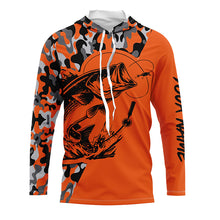 Load image into Gallery viewer, Bass Fishing UV protection quick dry orange camo customize name long sleeves fishing shirts TTV07