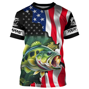 American Flag Bass Fishing Custom long sleeve Fishing Shirts for men, Bass Fishing jerseys TTV08