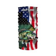 Load image into Gallery viewer, American Flag Crappie Fishing Custom Name performance long sleeve fishing shirt uv protection TTV30