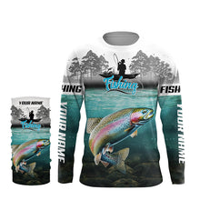 Load image into Gallery viewer, Rainbow Trout Fishing Custom Long Sleeve performance Fishing Shirts, Trout Fishing jerseys TTV81