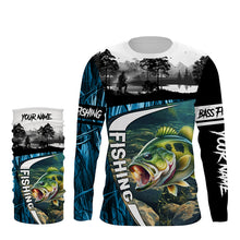 Load image into Gallery viewer, Bass fishing blue camo fishing Custom name UV protection performance fishing jerseys TTV17