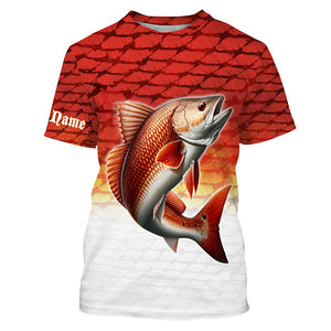 Redfish Puppy Drum Custom Long Sleeve Performance Fishing Shirts, Redfish Fishing Jerseys TTV82