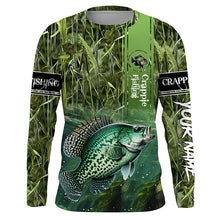 Load image into Gallery viewer, Crappie Fishing Camo Long Sleeve Fishing Shirts, Custom Crappie Tournament Fishing Jerseys TTV29