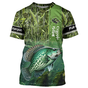 Crappie Fishing Camo Long Sleeve Fishing Shirts, Custom Crappie Tournament Fishing Jerseys TTV29